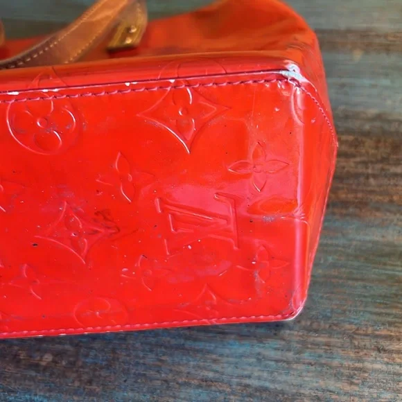 Louis Vuitton Bag Reade Monogram Vernis Pm Red Patent Leather Tote Small